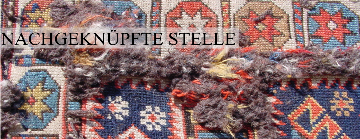 abgelaufene-teppich- Lediglich die überstehenden Wollfäden zeigen uns jetzt noch, wo der Teppich repariert wurde