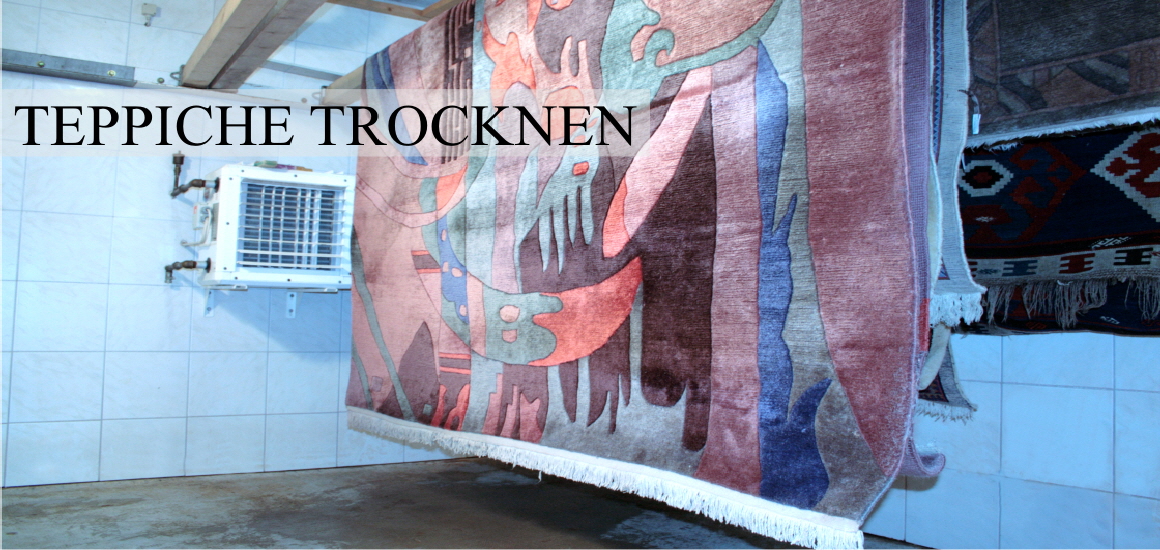 Nach der Teppichwäsche werden Orientteppiche in der Trockenkammer bei Frischluftzufuhr getrocknet